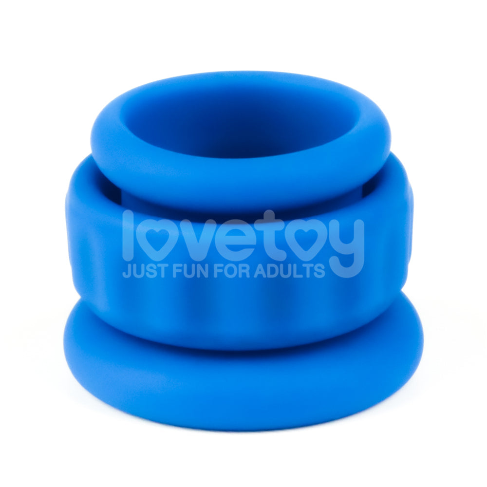 Pinnacle Pro Twin Flex - Blue Cock & Balls Rings-LV443014