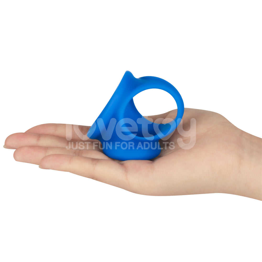 Pinnacle Pro Trio Grip Enhancer - Blue Cock & Balls Ring-LV443015