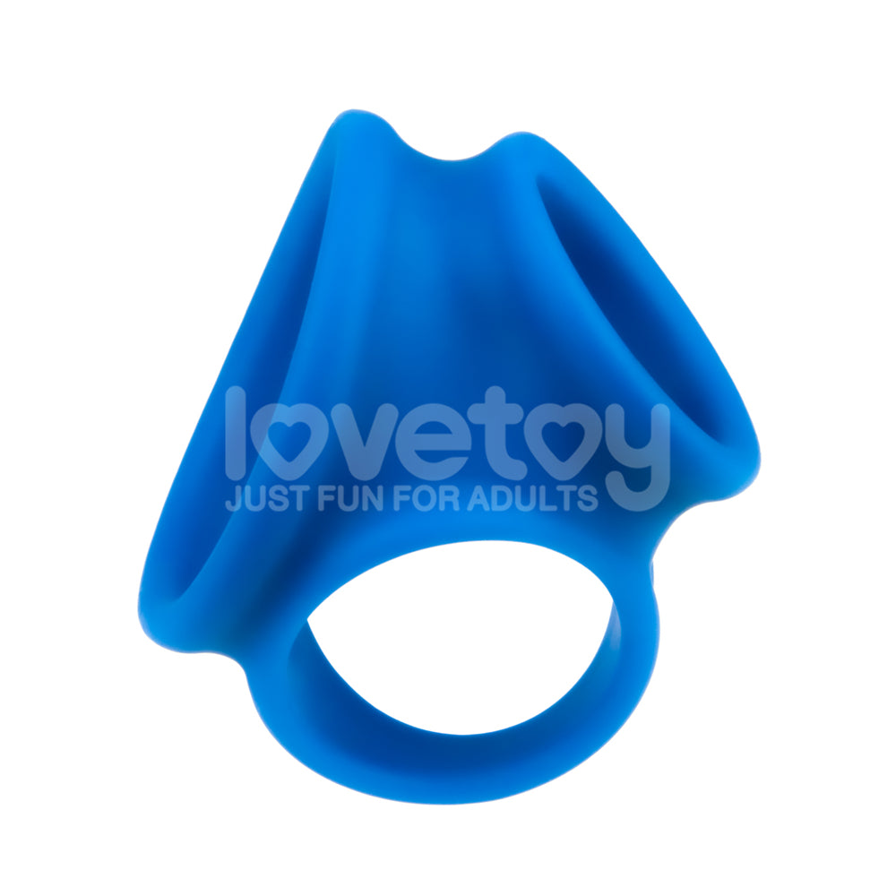 Pinnacle Pro Trio Grip Enhancer - Blue Cock & Balls Ring-LV443015