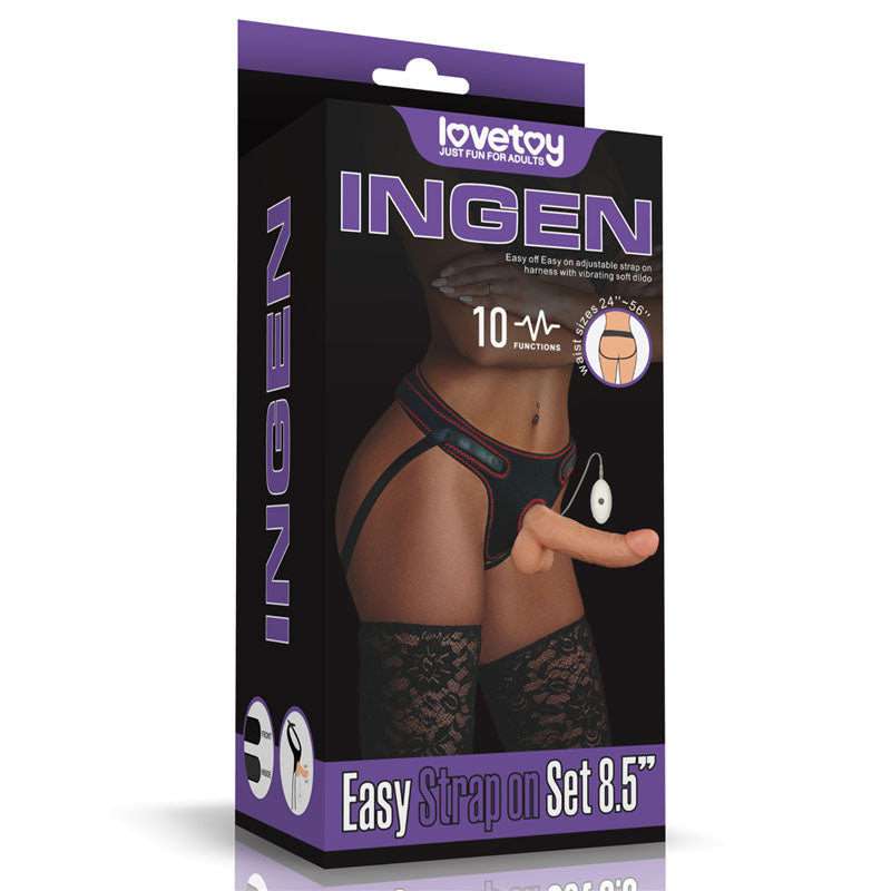 Ingen Vibrating Easy Strap-On Set - Flesh 21.6 cm (8.5) Vibrating Strap-On-LV715118