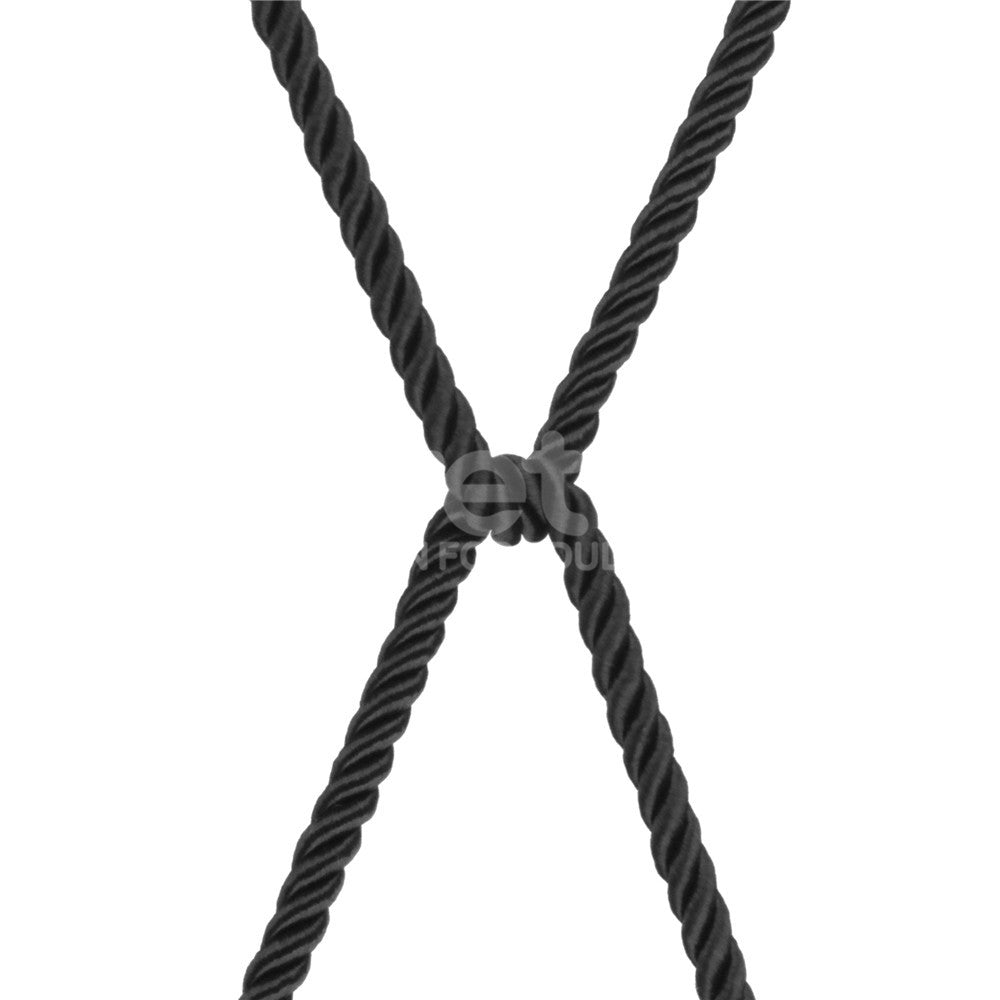 Rebellion Reign Silky Bondage Rope - Black - Black Bondage Rope - 10 metre length