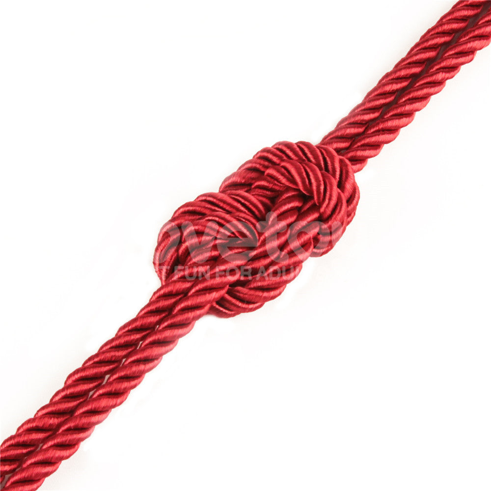 Rebellion Reign Silky Bondage Rope - Red - Red Bondage Rope - 10 metre length-LV761302