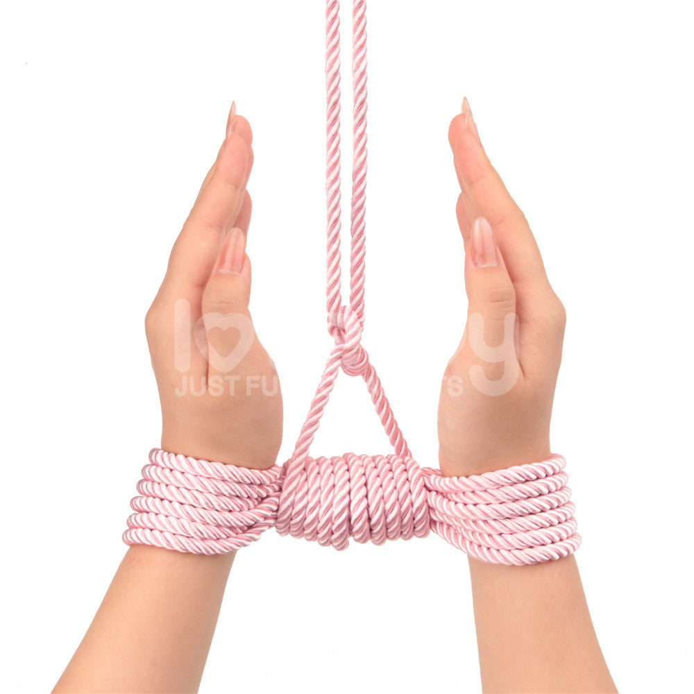 Rebellion Reign Silky Bondage Rope - Pink - Pink Bondage Rope - 10 metre length