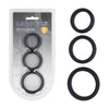 LEVELZ Wide O Silicone Cock Ring Set of 3 - S/M/L - Black Cock Rings - Set of 3 Sizes-LVL01-0014BLK