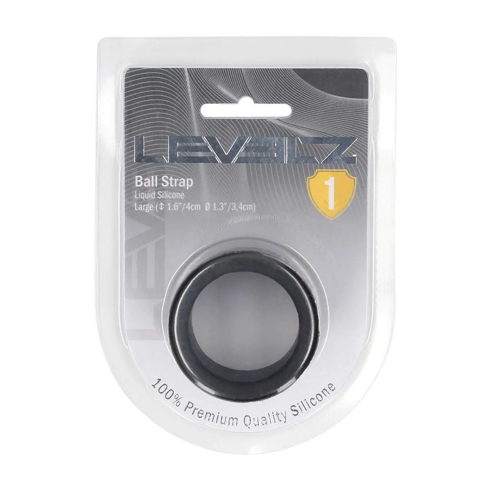 LEVELZ Liquid Silicone Ball Strap - L - Black - Black Ball Strap-LVL01-0019BLK