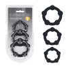 LEVELZ Beaded Silicone Cock Ring Set of 3 - Black - Black Cock Rings - Set of 3 Sizes-LVL01-0024BLK