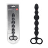 LEVELZ Beaded Silicone Anal Probe with Double Loop - Black 24.5 cm Anal Beads-LVL02-0031BLK