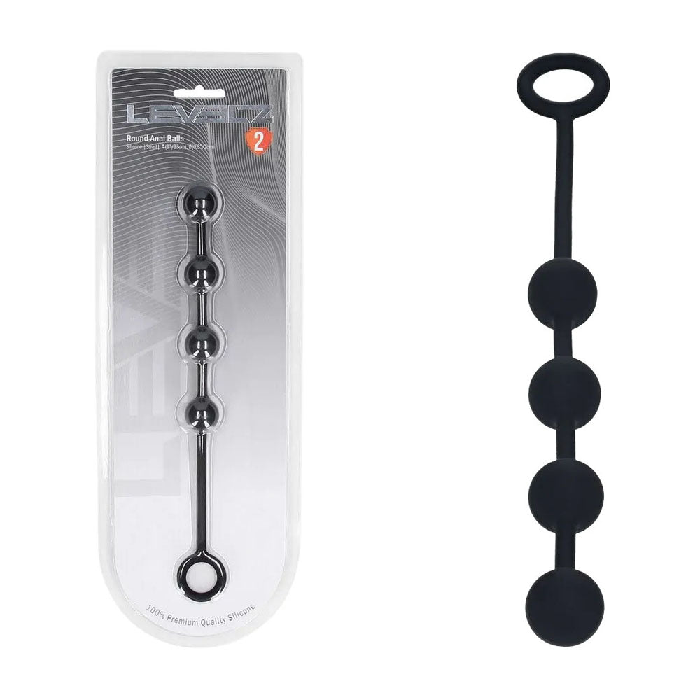 LEVELZ Round Silicone Anal Balls - S - 20mm - Black 23 cm Small Anal Balls-LVL02-0033BLK