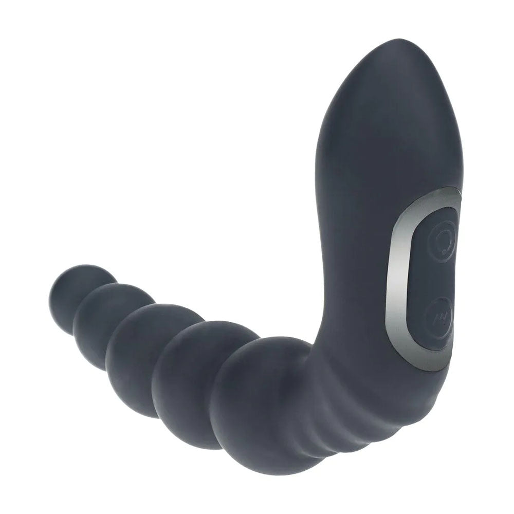 LEVELZ Rechargeable Beaded Prostate Massager - Black USB Rechargeable Heating + Vibrating Prostate Massager-LVL03-0023BLK