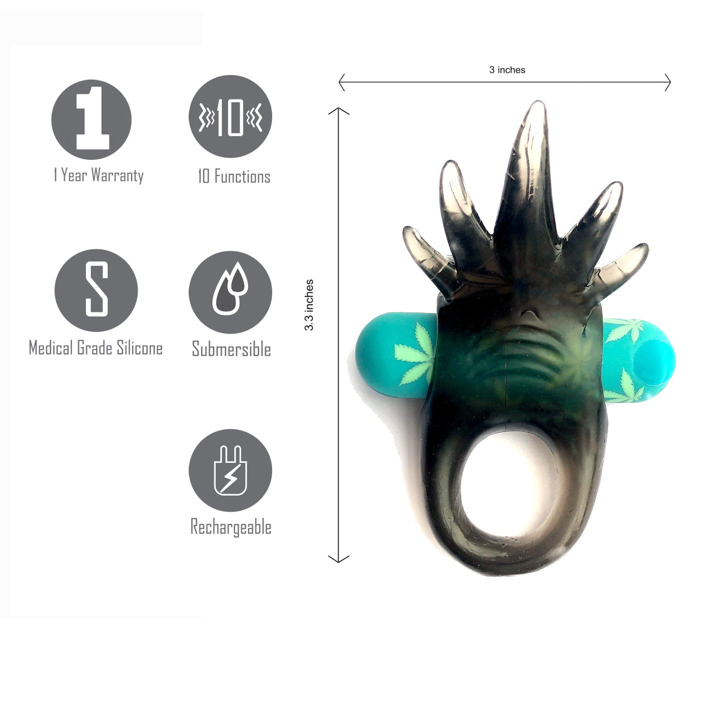 Maia Ziggy - Hemp Green USB Rechargeable Vibrating Cock Ring-MA1723-LF