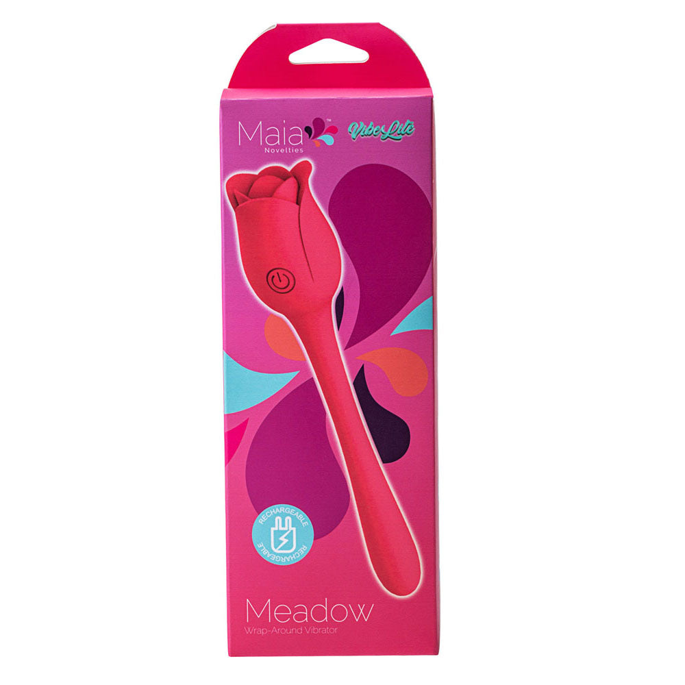 Maia MEADOW - Pink 14 cm USB Rechargeable Flower Stimulator-MA23-09