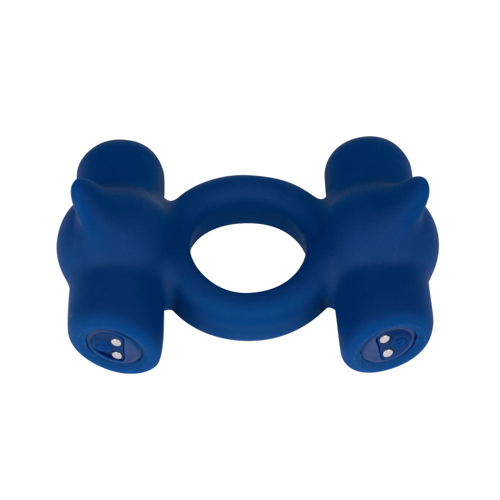 Maia RONAN - Blue - Blue USB Rechargeable Dual Vibrating Cock Ring-MA25-09-BLUE