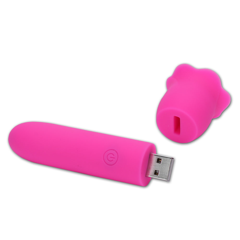 Maia VIBEDRIVE - Pink - Pink 10 cm USB Rechargeable Bullet with 16 GB Storage - MA25-12