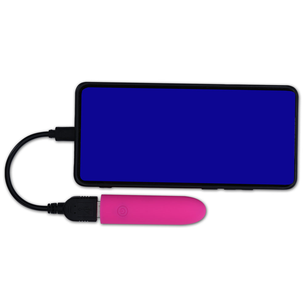 Maia VIBEDRIVE - Pink - Pink 10 cm USB Rechargeable Bullet with 16 GB Storage - MA25-12