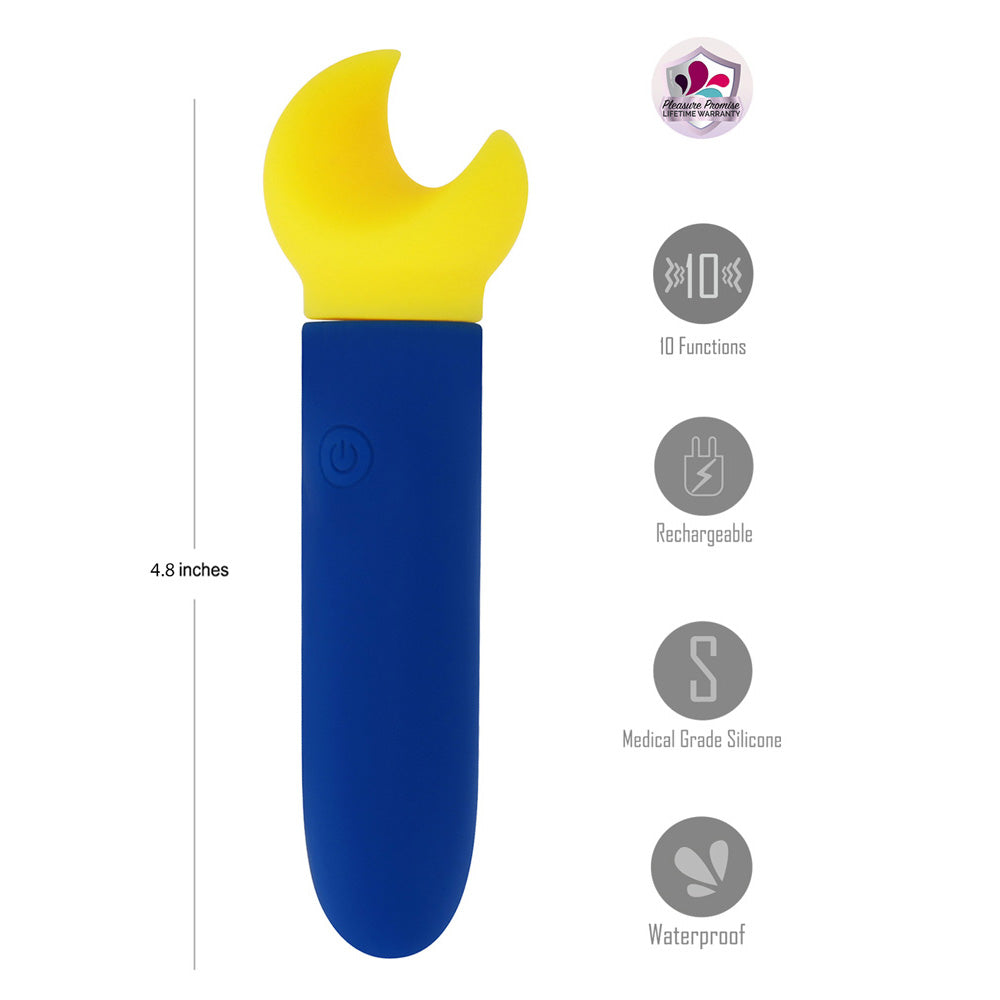 Maia SAYLOR - Blue/Yellow 11.1 cm USB Rechargeable Bullet - MA25-20