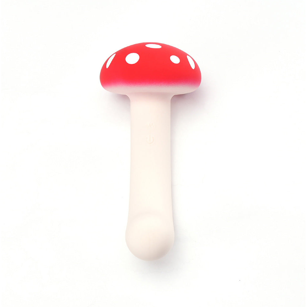 Maia ALICE - Red/White 15.2 cm USB Rechargeable Dual Vibrating Mushroom - MA25-24