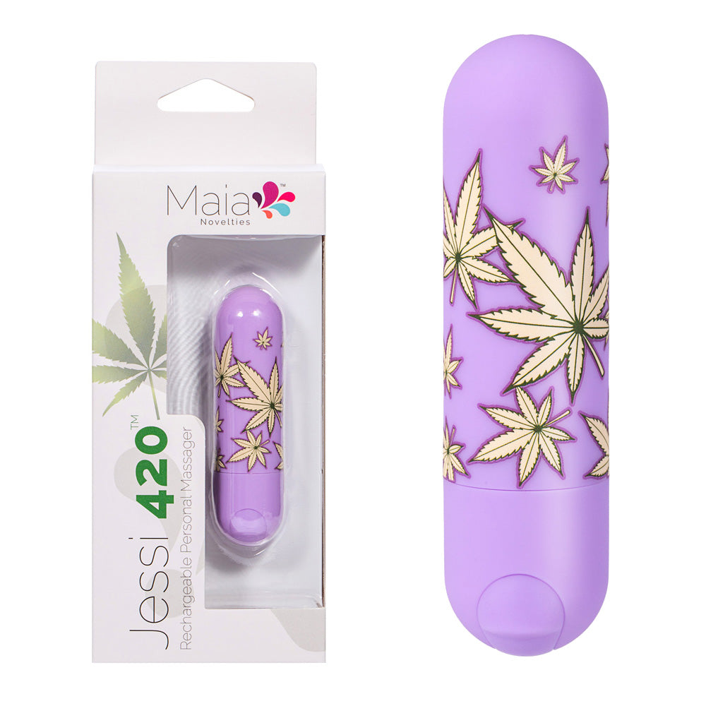 Maia Jessi 420 - Violet 7.6 cm USB Rechargeable Bullet-MA330-LF3