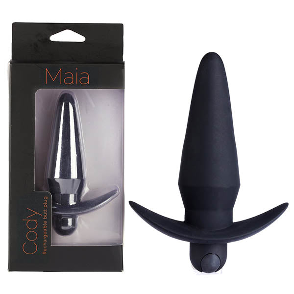 Maia Cody - Black 12.4 cm USB Rechargeable Butt Plug-MA334