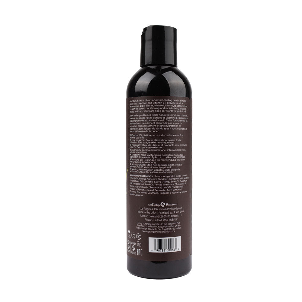 Hemp Seed Massage & Body Oil - Nag Champa (East Indian Incense) Scented - 237 ml Bottle-MAS009