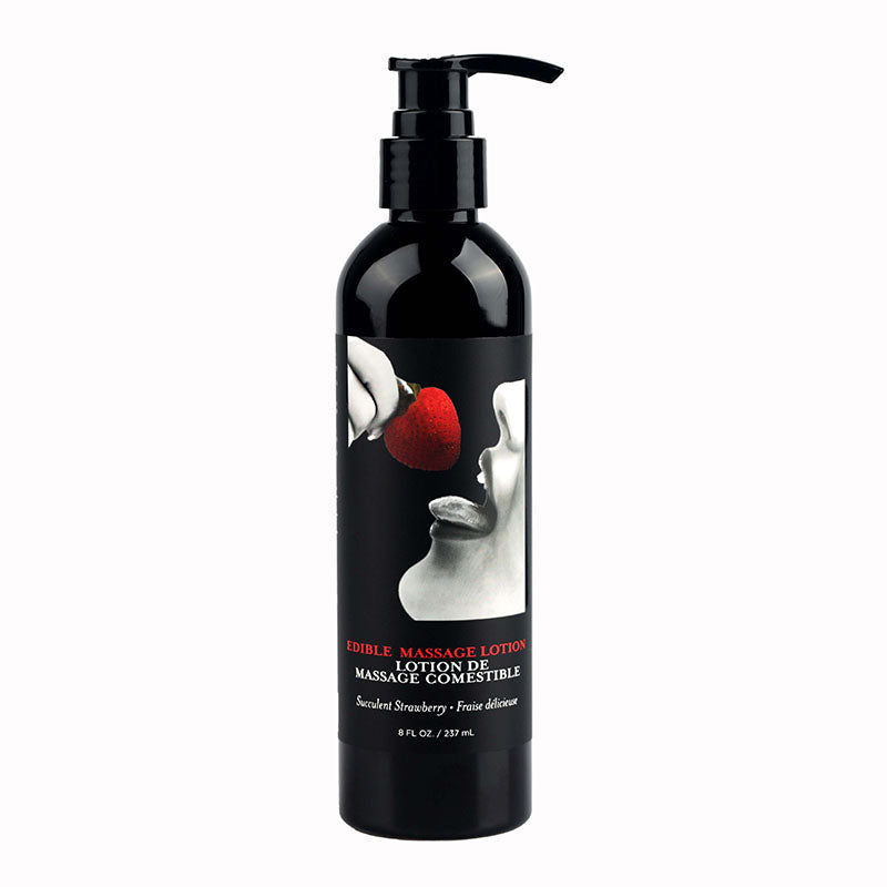 Edible Massage Lotion - Strawberry - Strawberry Flavoured Massage Lotion - 237 ml-MLE003