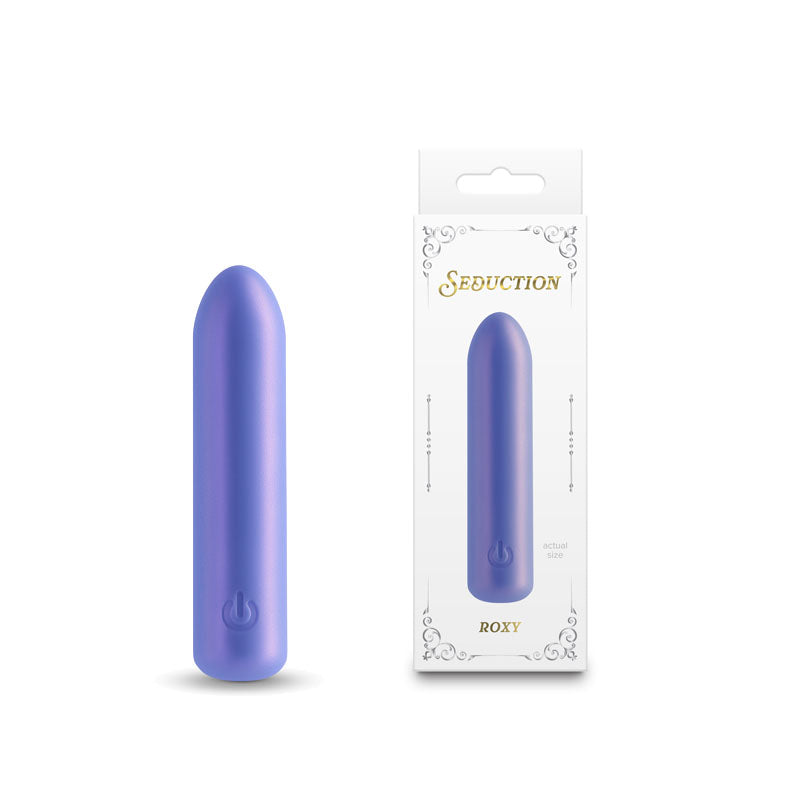 Seduction - Roxy - Metallic Blue - Metallic Blue 9 cm USB Rechargeable Vibrating Bullet-NSN-0235-17