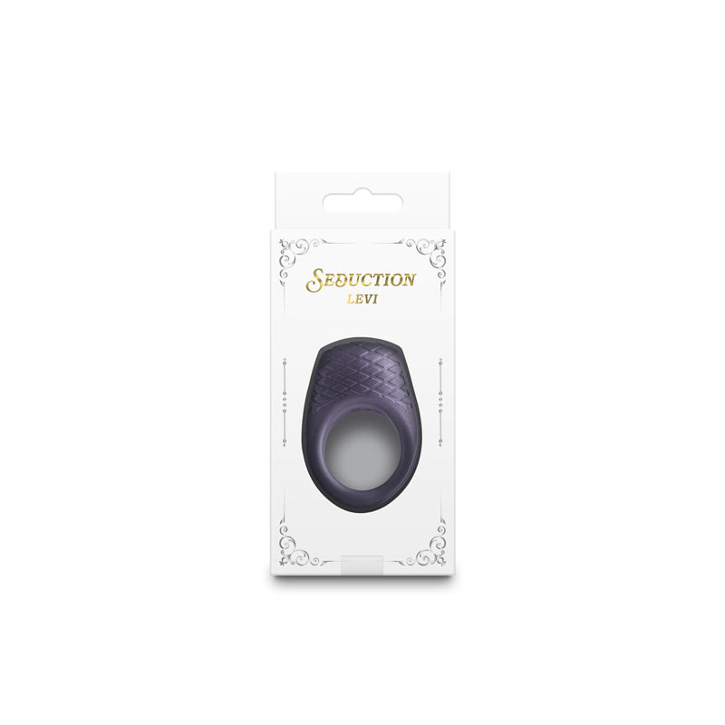 Seduction - Levi - Metallic Grey - Metallic Grey USB Rechargeable Vibrating Cock Ring-NSN-0236-39