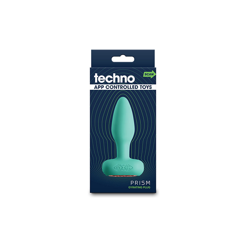 Techno - Prism - Teal 10.9 cm USB Rechargeable Butt Plug with App Control-NSN-0287-08