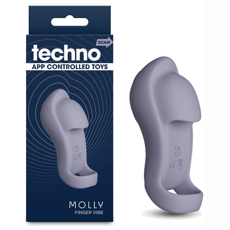Techno - Molly - Grey USB Rechargeable Finger Stimulator with App Control-NSN-0287-79