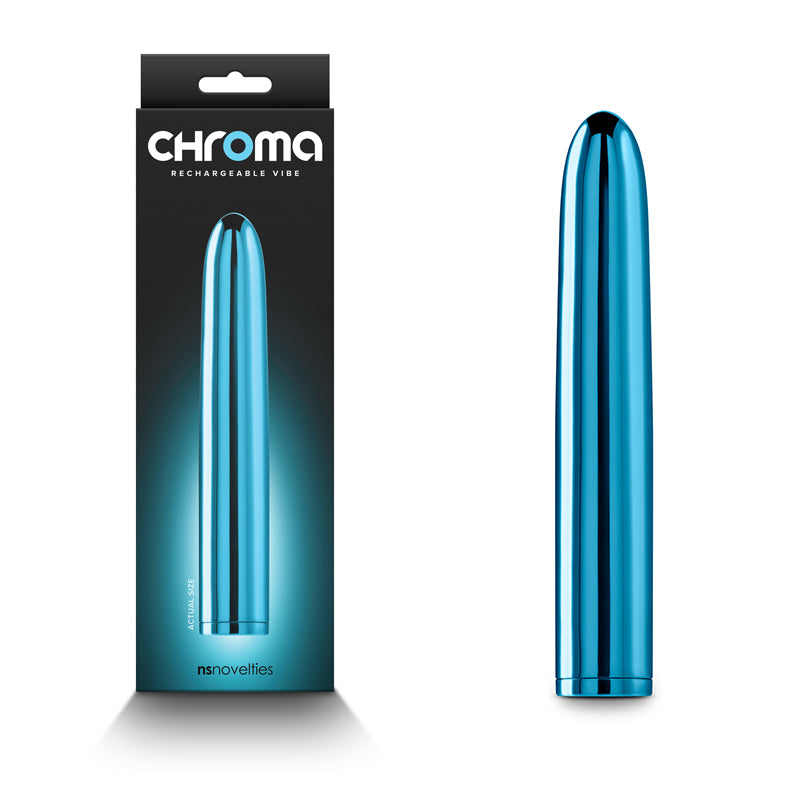 Chroma - Teal - Metallic Teal 17 cm USB Rechargeable Vibrator-NSN-0305-17