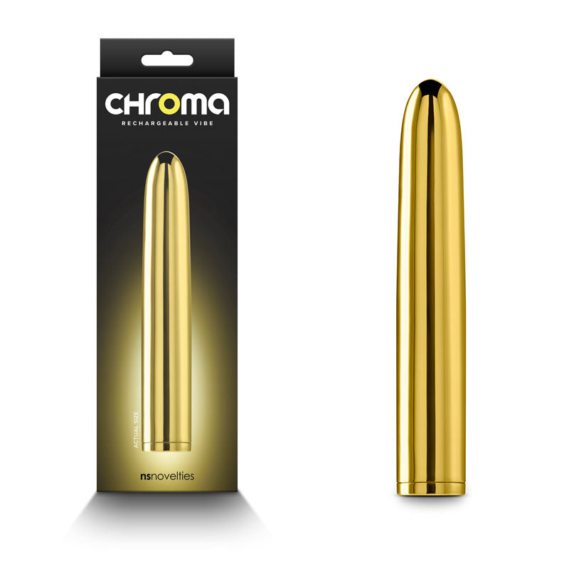 Chroma - Gold - Gold 17 cm USB Rechargeable Vibrator-NSN-0305-19