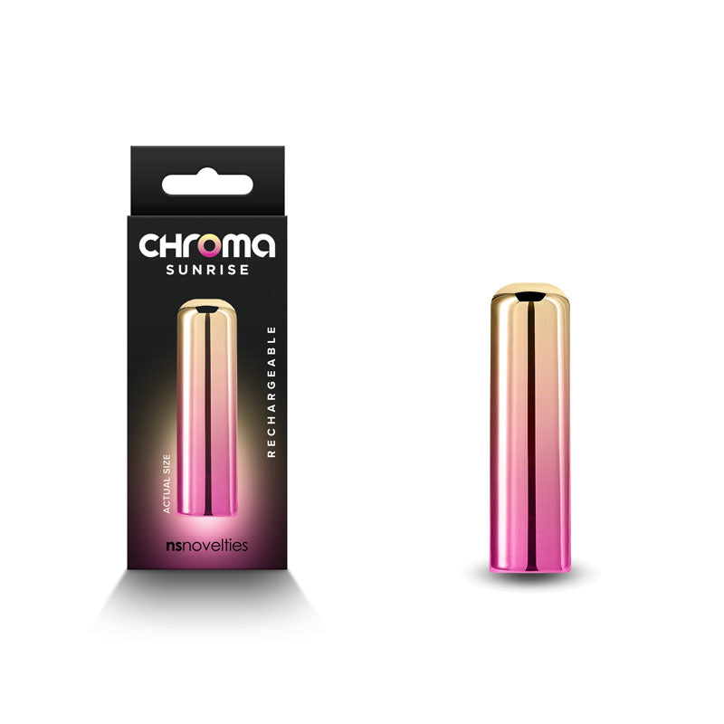 Chroma Sunrise - Small - Metallic Pink/Gold 6.8 cm USB Rechargeable Bullet-NSN-0305-20