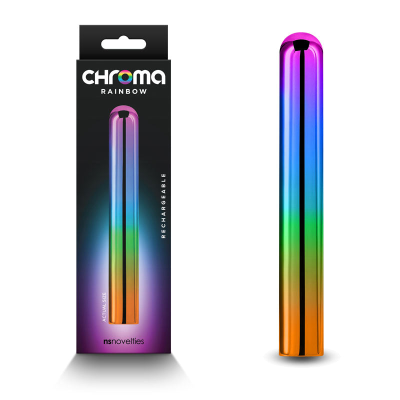 Chroma Rainbow - Large - Metallic Rainbow 13.8 cm USB Rechargeable Vibrator-NSN-0305-70