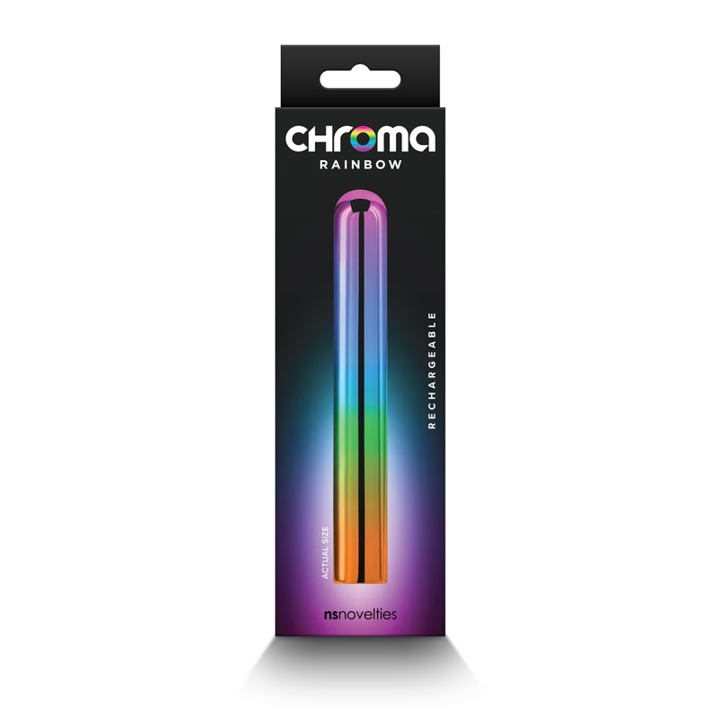 Chroma Rainbow - Large - Metallic Rainbow 13.8 cm USB Rechargeable Vibrator-NSN-0305-70