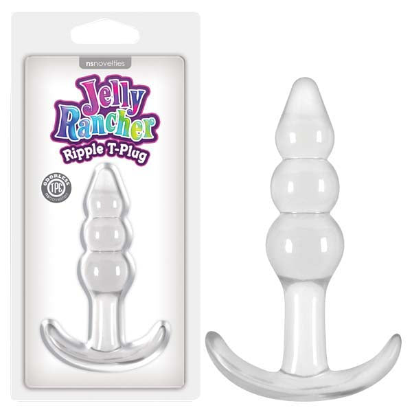 Jelly Rancher Ripple T-Plug - Clear 10.9 cm (4.3) Butt Plug-NSN-0451-31