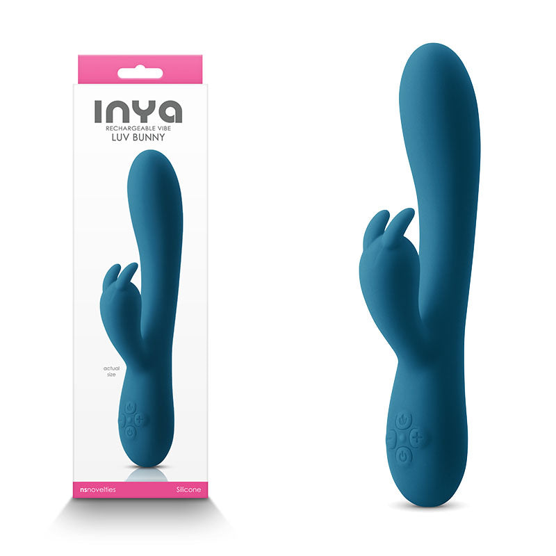 INYA Luv Bunny - Dark Teal - Dark Teal 20.2 cm USB Rechargeable Rabbit Vibrator-NSN-0553-77