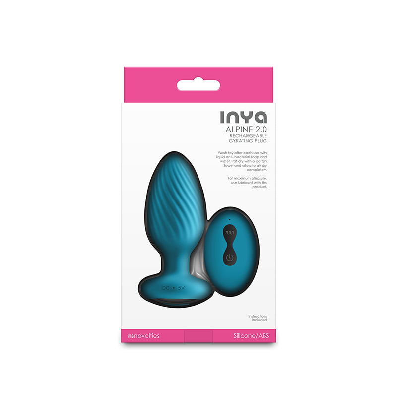 INYA Alpine 2.0 - Teal - Teal 10.7 cm USB Rechargeable Butt Plug with Wireless Remote-NSN-0558-47