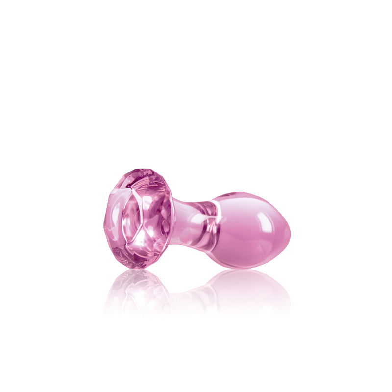 Crystal Gem - Pink - Pink 9 cm Glass Butt Plug-NSN-0718-14