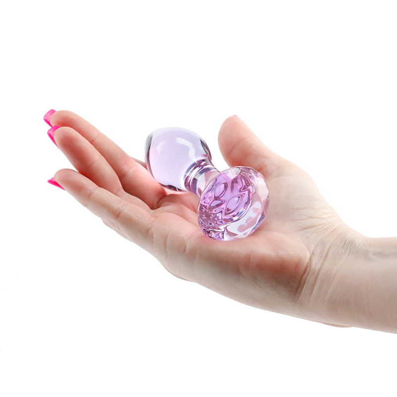 Crystal Gem - Purple - Purple 9 cm Glass Butt Plug-NSN-0718-15