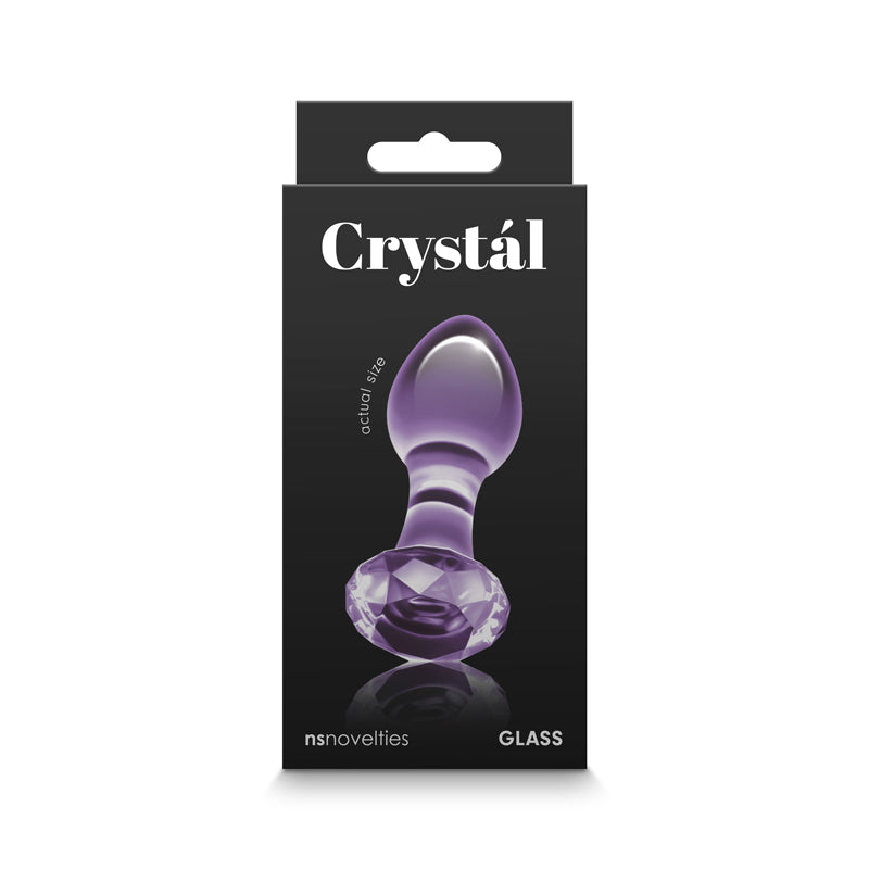 Crystal Gem - Purple - Purple 9 cm Glass Butt Plug-NSN-0718-15