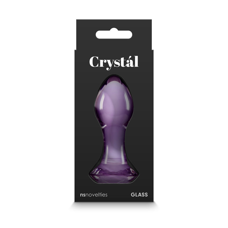 Crystal Gem - Purple - Purple 9 cm Glass Butt Plug-NSN-0718-15