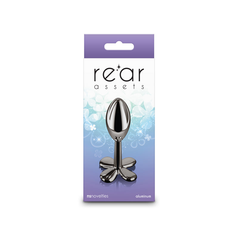 Rear Assets Clover - Gunmetal - Gunmetal 9.2 cm Metallic Butt Plug-NSN-0967-29