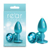 Rear Assets Iridescent - Small - Teal - Iridescent Teal 7.1 cm Small Butt Plug-NSN-0968-07
