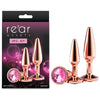 Rear Assets Tapered Trainer Kit - Rose Gold - Rose Gold Metal Butt Plugs - Set of 2 Sizes-NSN-0969-04