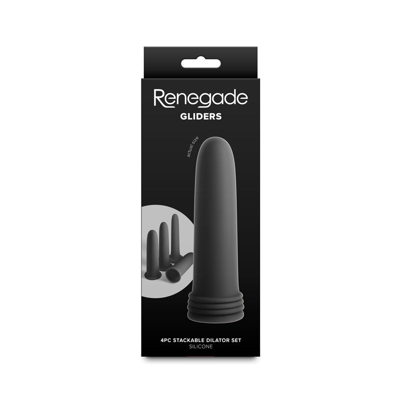 Renegade Gliders - Black - Black Anal Dilators - Set of 4 - NSN-1100-03