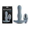 Renegade Gemini - Grey - Grey 14.8 cm USB Rechargeable Thrusting & Vibrating Butt Plug with Remote-NSN-1101-89