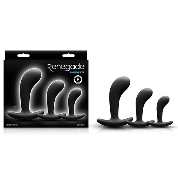 Renegade P Spot Kit - Black Anal Plugs - Set of 3 Sizes-NSN-1105-60