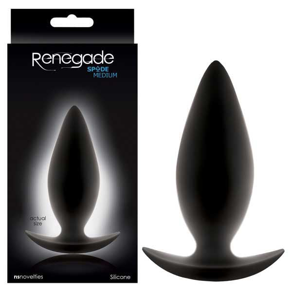 Renegade - Spades - Black 10 cm (4) Medium Butt Plug-NSN-1106-23