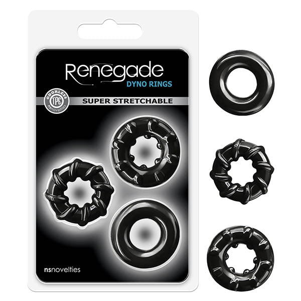 Renegade - Dyno Rings - Black Cock Rings - Set of 3-NSN-1111-33