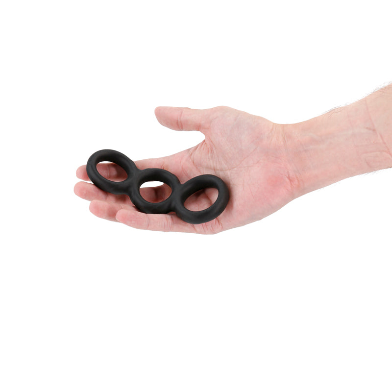 Renegade Threefold - Black - Black Cock & Balls Rings-NSN-1112-43