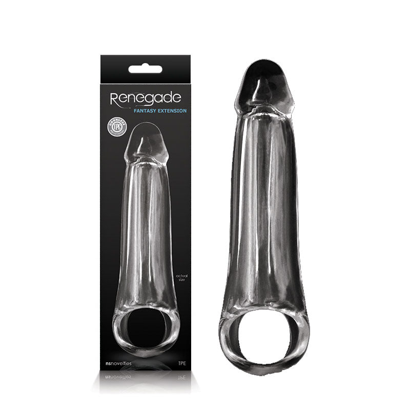 Renegade Fantasy Extenstion - Clear Medium Penis Extension Sleeve-NSN-1115-81